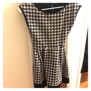 Black and white houndstooth print dress